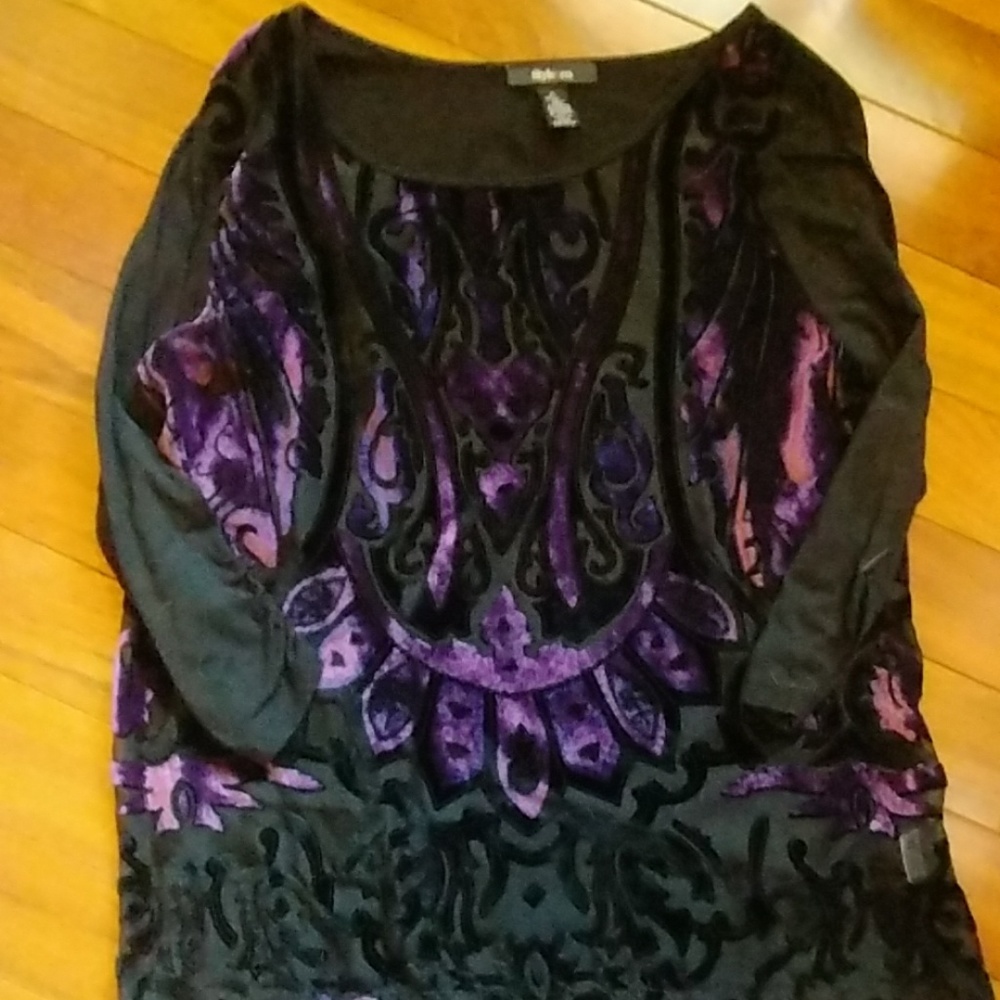 Style and Co. Xlarge velvet accent blouse